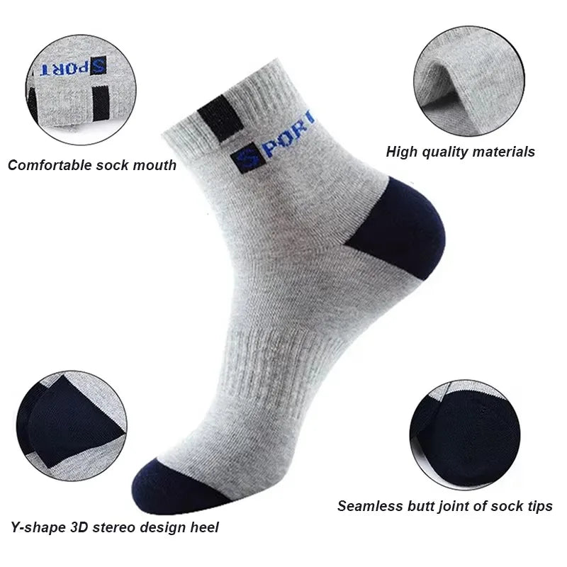 5 /10Pairs Men Bamboo Fiber Autumn Winter Men Socks Breathable Cotton Sports Sock Breathable Deodorant Business Socks Size 37-43 Zen fit plus