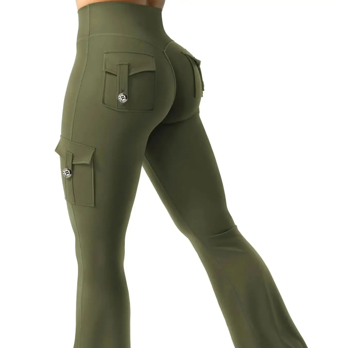 Essential Women's Fitness Pants: High-Waisted Flared Workout Pants with Pockets, Shaping and Tummy-Control Fitness Pants. - Zen Fit Plus