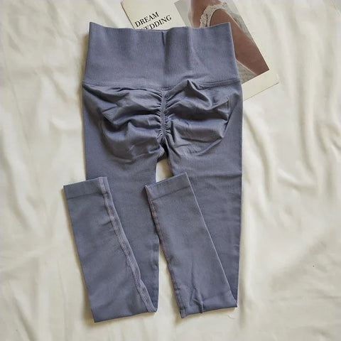 Seamless Sport Yoga High Waist Pants Leggings Sport See Through Yoga Gym Running Quick Dry Pants Scrunch Butt Pants - Zen Fit Plus