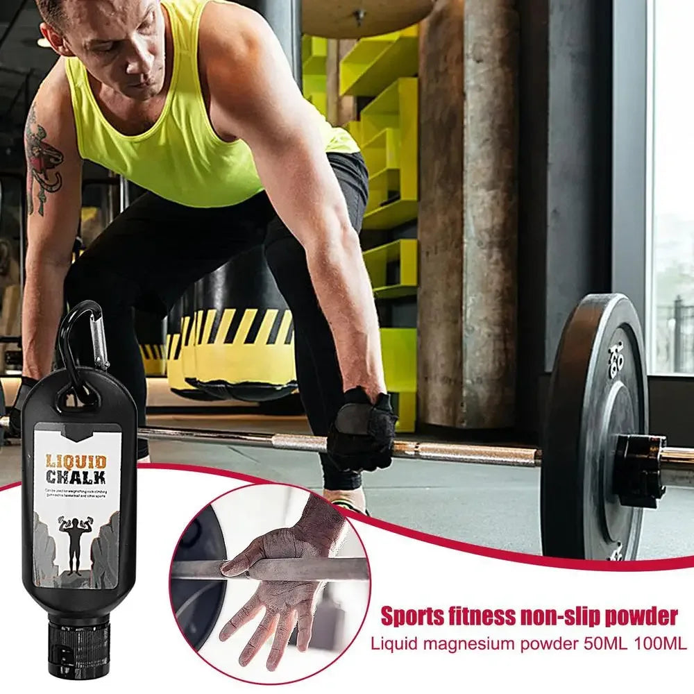 50ml/100ml Liquid Chalk Sweat-Resistant Workout Magnesium Powder Anti-slip Cream Grip Weight Lifting Climbing Gym Sports Chalk - Zen Fit Plus