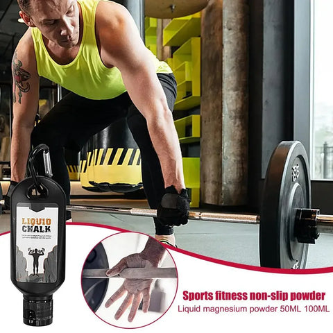 50ml/100ml Liquid Chalk Sweat-Resistant Workout Magnesium Powder Anti-slip Cream Grip Weight Lifting Climbing Gym Sports Chalk - Zen Fit Plus