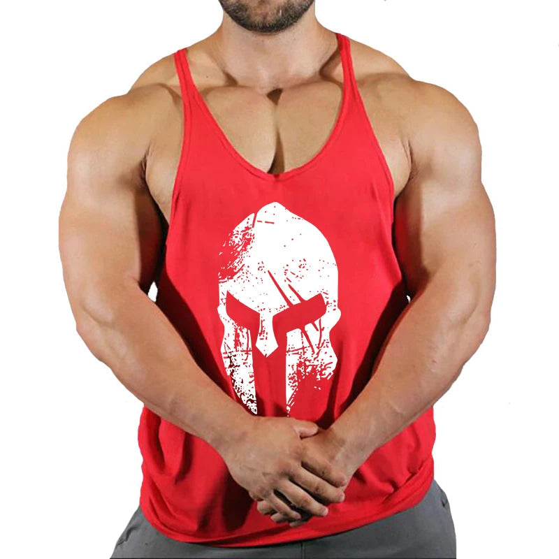 Men's solid color fitness trend print pattern loose thin belt vest breathable and comfortable sleeveless basketball vest Zen fit plus