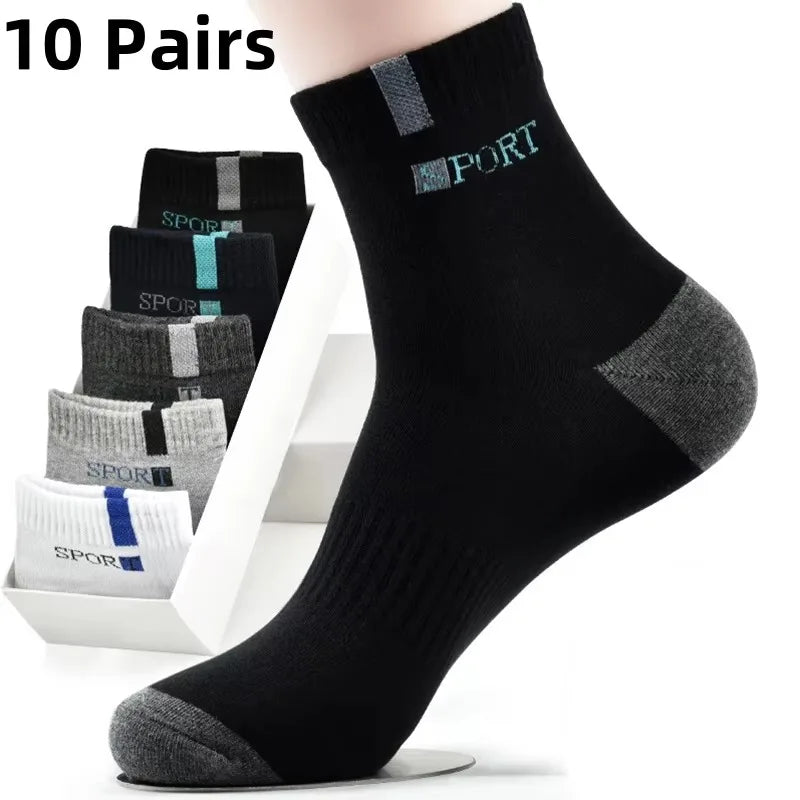 5 /10Pairs Men Bamboo Fiber Autumn Winter Men Socks Breathable Cotton Sports Sock Breathable Deodorant Business Socks Size 37-43 Zen fit plus