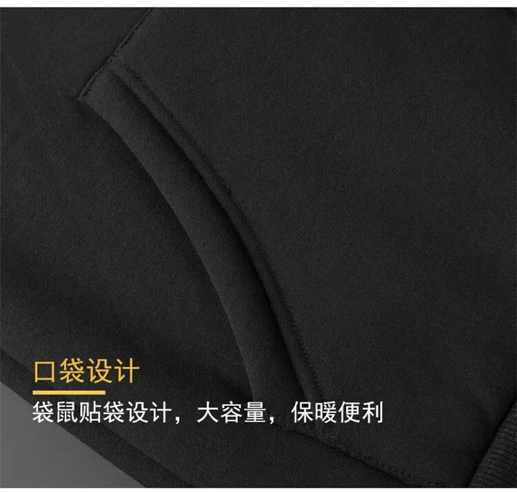 Winter Lambswool Coats Thicken Warm Jackets Long Sleeve Zipper Hoodies Casual Sports Fleece Black Coat Hooded Men Women Jacket - Zen Fit Plus