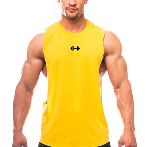 Gym Fitness Training Vests Cotton Breathable Side Slits Tank Tops Mens Bodybuilding Muscle Sleeveless Singlets Workout Shirts Zen fit plus