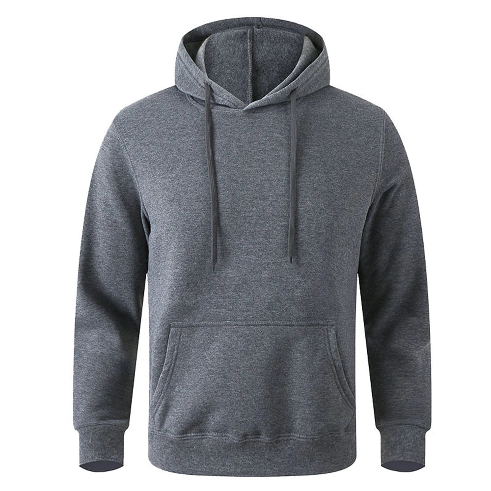 Men's and Women's Warm Sweatshirt Casual Solid Color Streetwear Pullovers Sport Fitness Pocket Hoodies Multi Color Zen fit plus