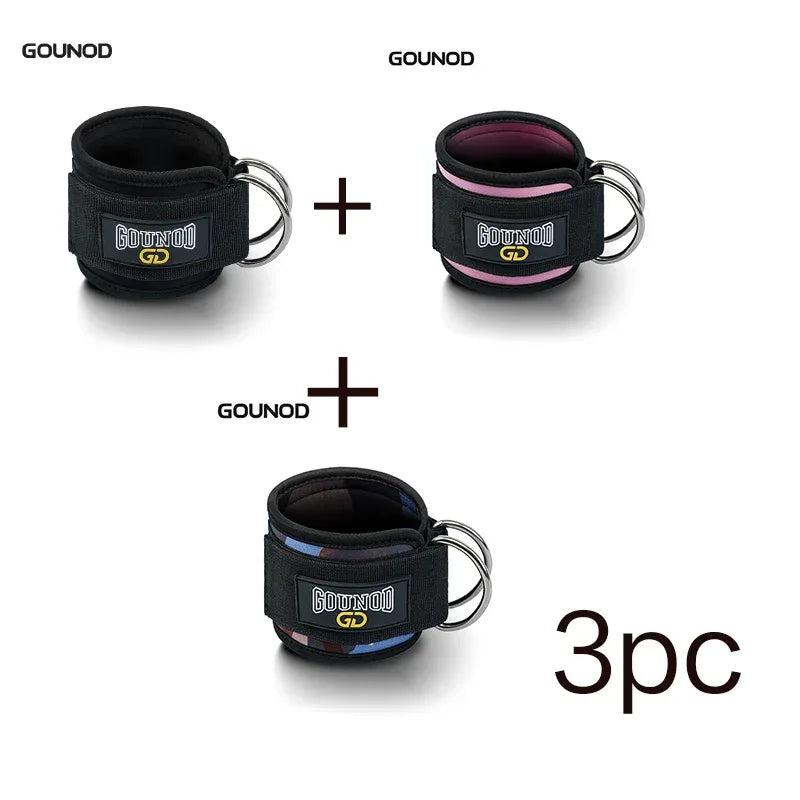 2PC/3PC GOUNOD Fitness Ankle Strap Adjustable D-Ring Support Cuffs Gym Leg Strength Exercise Pulley With Buckle Sport Guard Safe - Zen Fit Plus