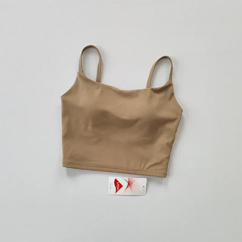 Small Sling Vest Integrated Fixed Gathering Sports Underwear Women's Bra Beauty Back Training Fitness Bra Summer Clothing Suit - Zen Fit Plus