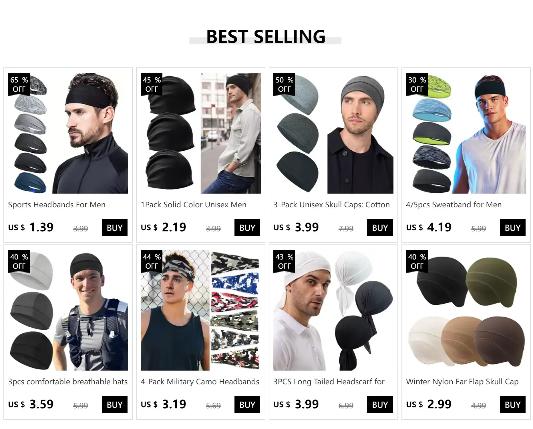 1Pack Solid Color Unisex Men Women Slouchy Beanie Hip-Hop Soft Cotton Cap Lightweight Running Beanie Adult Dwarf Hat - Zen Fit Plus