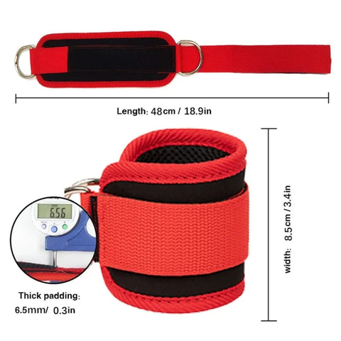 Fitness Ankle Straps Adjustable D-Ring Support Cuffs Gym Leg Excercises Training Workouts Sports Fit Guard Safety Abductors Zen fit plus