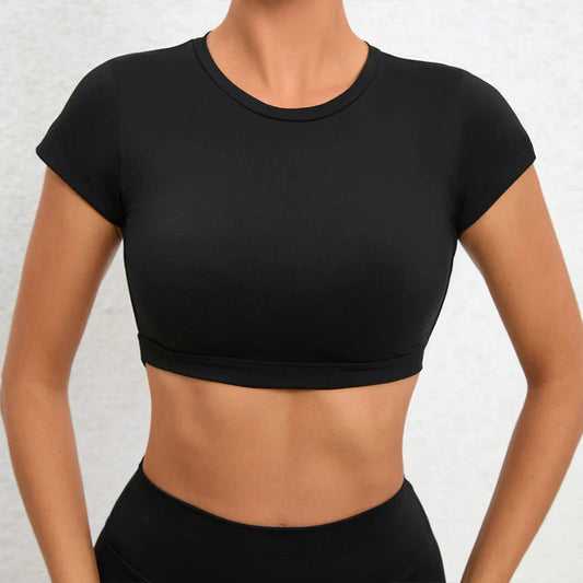 Hearuisavy Sports Shirts Breathable Workout Tops Fitness Sportswear Female Backless Yoga Clothing Sport Crop Tops Women Gym Top Zen fit plus