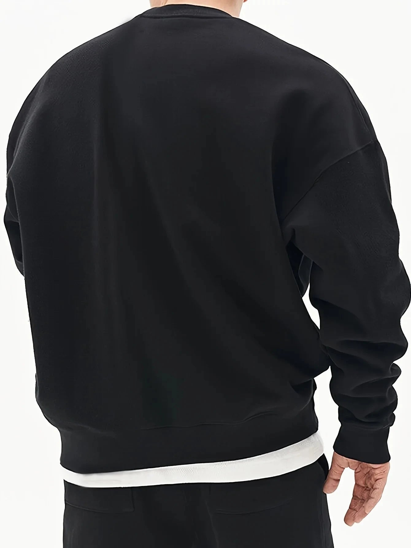 Men's Fashion - Forward Casual Trendy Solid - colored Crew - Neck Sweatshirt for Effortless Everyday Urban Street Styles Zen Fit Plus