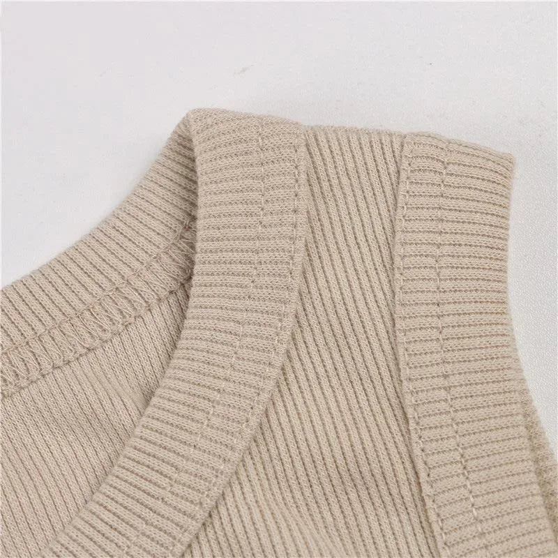 Ribbed Knitted Tops Neck Summer Basic Shirts White Black Casual Sport Vest Off Shoulder Green Women's Tank Top - Zen Fit Plus