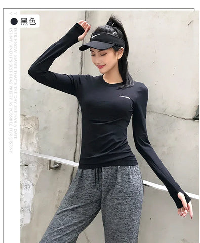 Fitness Tops Women Tight Sports Long Sleeve Yoga Clothing Running Training Clothes Gym Workout Shirt Comfortable Training Cloth - Zen Fit Plus
