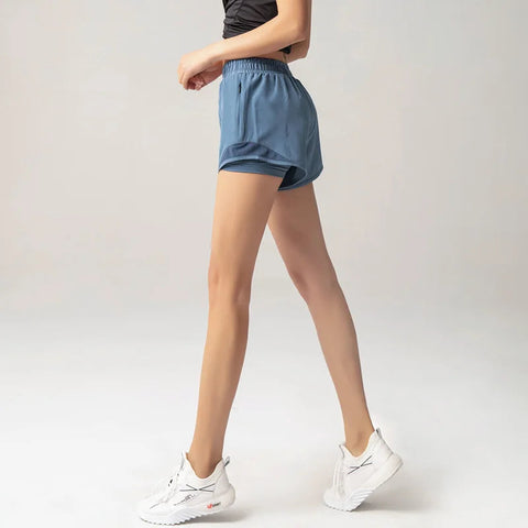 2024 Sport Shorts Women Sportswear Double-deck Running Shorts Yoga Bottoms Summer Gym Fitness Training Jogging Short Pants Zen fit plus