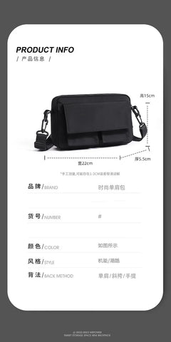 Minimalist Black Shoulder Bag Retro Male Nylon Crossbody Bags Men's Small Messenger Bag for Men Suitable for Daily Use - Zen Fit Plus