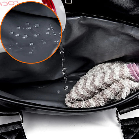 Large Sports Fitness Bag with Shoes Pocket for Men, Black Soft Leather, Big Gym Handbag, Outdoor Sports Luggage Pack, Tote Bags Zen fit plus