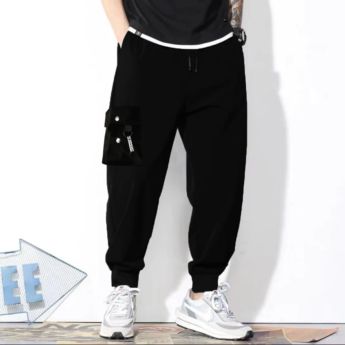 Classic Design Multi Flap Pockets Cargo Pants,Men's Loose Fit Drawstring Harem Cargo Jogger Pants oversized pants men and women Zen fit plus