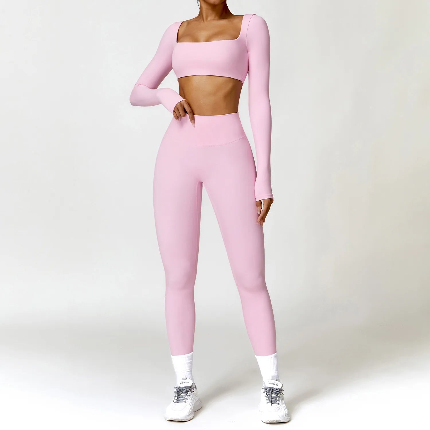 2PCS Yoga Suit Sports Set Women Quick-Drying Gym Set Women Tracksuit Running Workout Long Sleeve Sports Shirt Yoga Clothing Zen fit plus