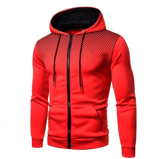 Men's Hoodie Zipper Pocket Polka Pot Print Hoodie Sweatshirt Sport Outdoor Casual Everyday Hoodie Slim Fit Sweatshirt Zen fit plus