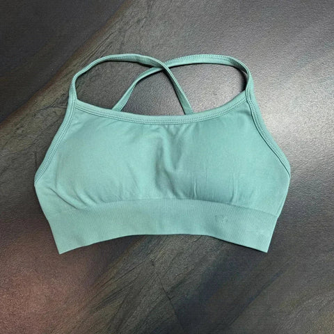 Dynamic Backless Sports Bra Women Seamless Yoga Top Bra Medium Support Padded Gym Crop Top Stretchy Fitness Sports Top Zen fit plus