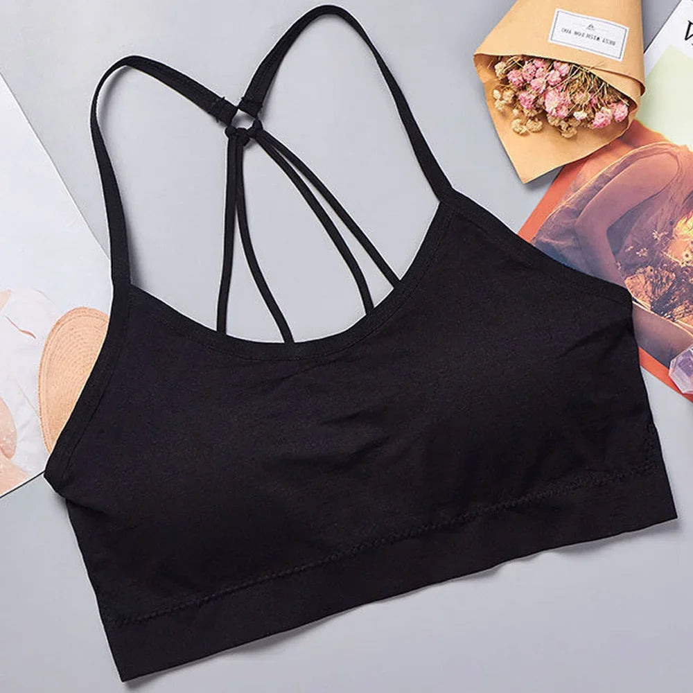 Fashion Tank Tops Sports Underwear Women Yoga Fitness Seamless Crop Top Wide Letter Straps Comfortable Workout Activewear Zen Fit Plus