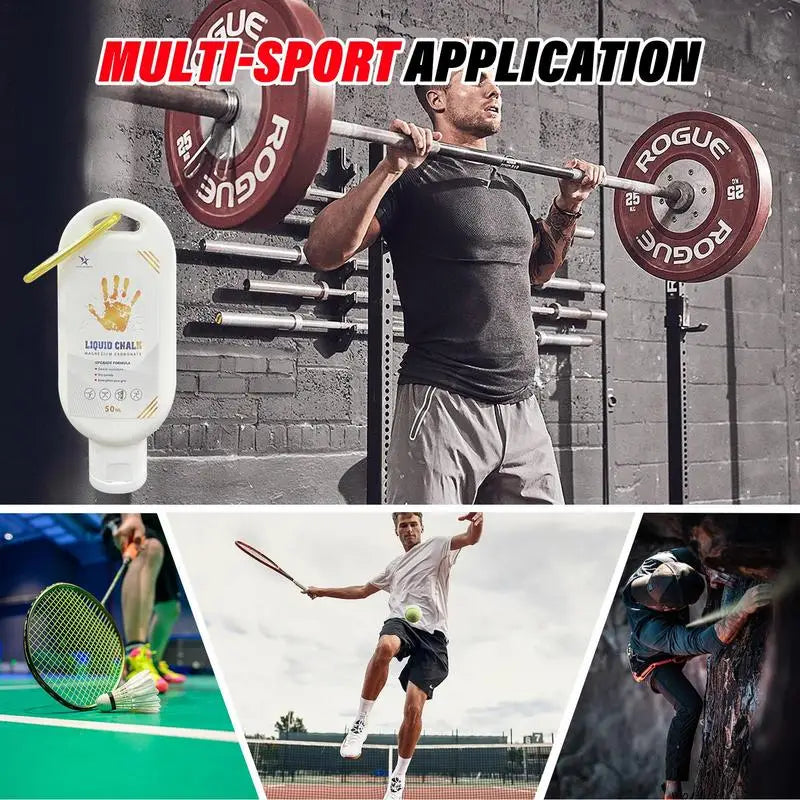 50/100/200ml Liquid Chalk Sports Magnesium Powder Fitness Weight Lifting Anti Slip Cream Grip Weight Lifting Climbing Gym Sports Zen fit plus