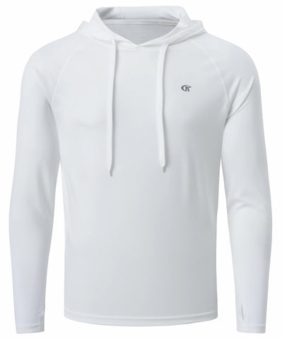 Summer Men's Long Sleeve UPF 50+ Hoodie Shirts, Rash Guard Quick Dry Lightweight T-shirt for Outdoor Jogger Sport Pullover Zen fit plus