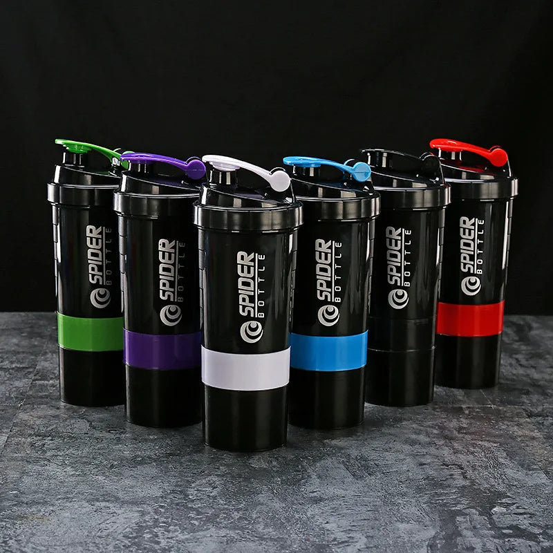 3 Layers Shaker Protein Bottle Powder Shake Cup Large Capacity Water Bottle Plastic Mixing Cup Body-Building Exercise Bottle Zen fit plus