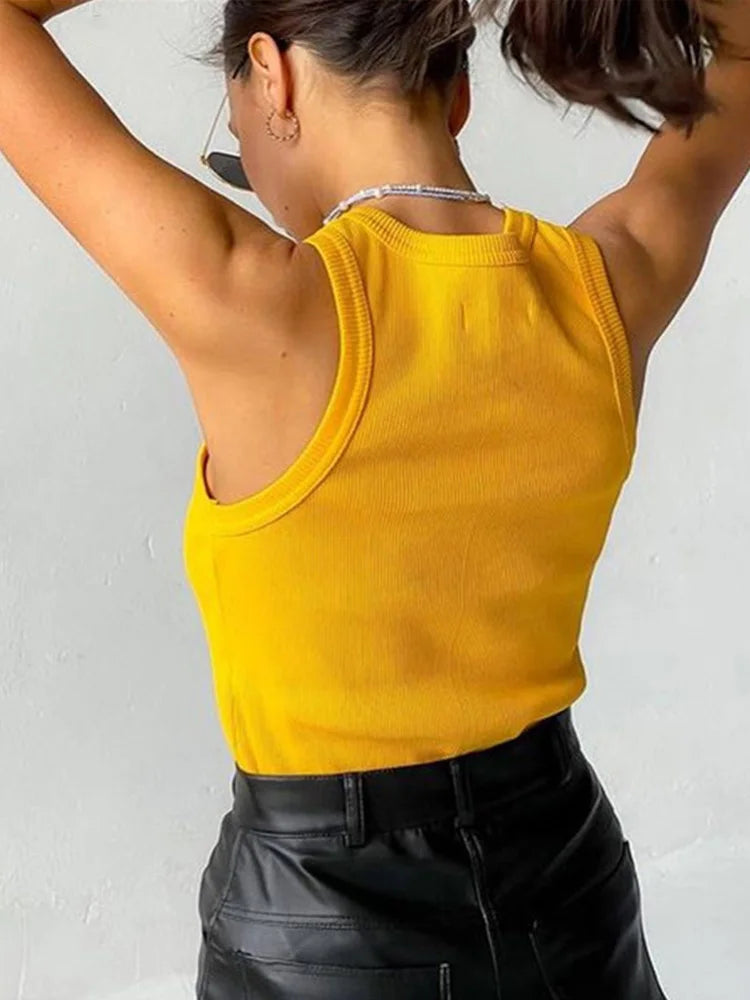 Ribbed Knitted Tops Neck Summer Basic Shirts White Black Casual Sport Vest Off Shoulder Green Women's Tank Top Zen fit plus