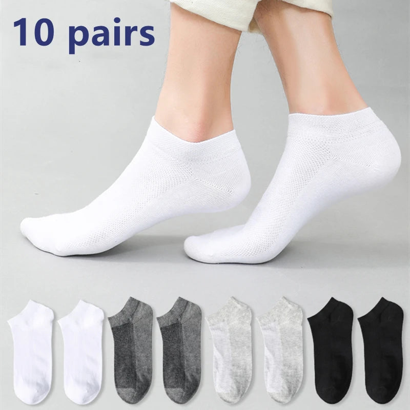 20/10/6/5/4/3/1pairs Men's Fashion Cotton Breathable Comfortable Ankle Socks, Men's Summer Socks Zen fit plus