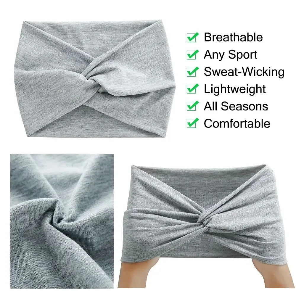 Hair Accessories Twisted Extra Large Thick Wide Headbands Turban Workout Headband Head Wraps for Women - Zen Fit Plus