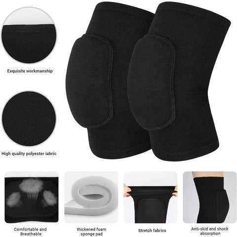 1 Pair Sports Knee Pads Adults Kid Dance Knee Protector Elastic Thicken Sponge Knees Brace Support for Gym Yoga Workout Training Zen fit plus