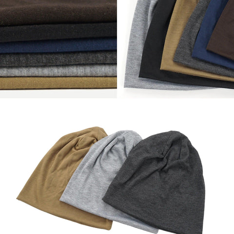 1Pack Solid Color Unisex Men Women Slouchy Beanie Hip-Hop Soft Cotton Cap Lightweight Running Beanie Adult Dwarf Hat - Zen Fit Plus