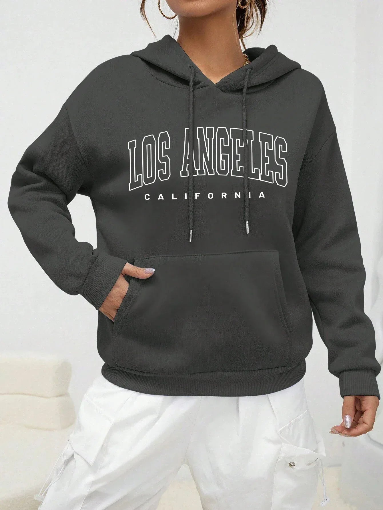 Los Angeles Art Letter Design Women Hoodies American Style Casual Hoody Autumn Hip Hop Female Hoodie Casual Fleece Clothing - Zen Fit Plus