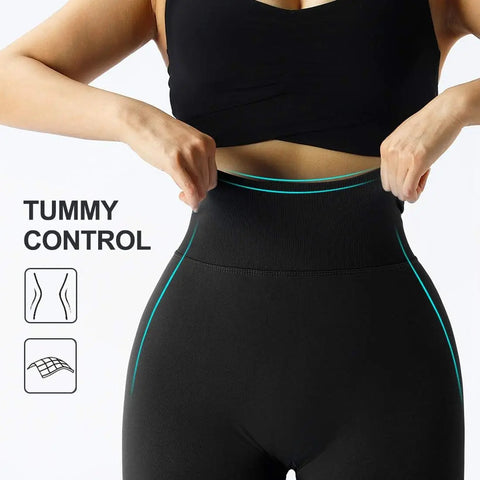 2023 Seamless Knitted Fitness GYM Pants Women's High Waist and Hips Tight Peach Buttocks High Waist Nude Yoga Pants Zen fit plus