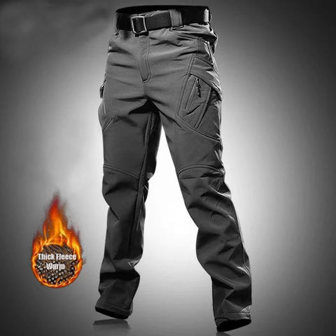 Men's City Cargo Autumn Winter Fleece Softshell Hiking Pants Fishing Climbing Trekking Casual Hunting Camping Trousers M-5XL Zen fit plus