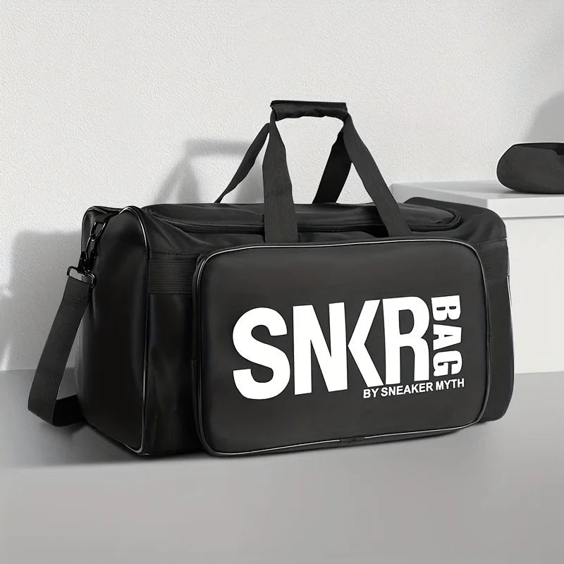 Multifunctional Sports Handbag Lightweight Large Zipper Gym Bag Letter Pattern Oxford Basketball Training Bag Zen fit plus