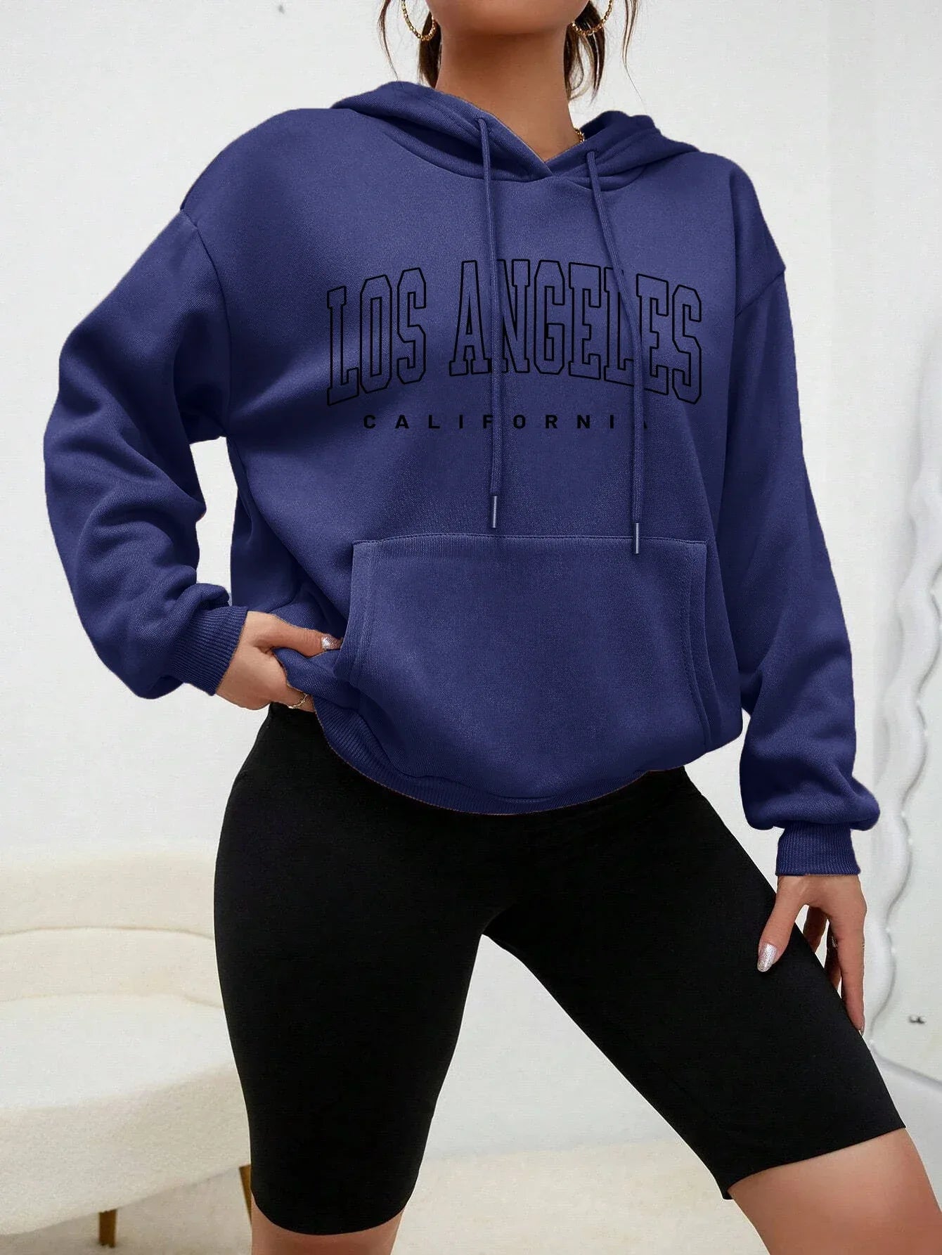 Los Angeles Art Letter Design Women Hoodies American Style Casual Hoody Autumn Hip Hop Female Hoodie Casual Fleece Clothing - Zen Fit Plus