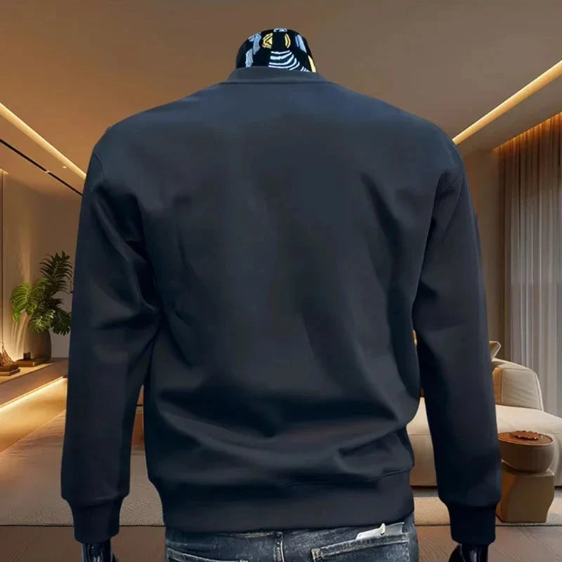 2025 Fashion Mens Sweatshirts Printed Casual O-Neck Tops Outdoors Sports Jogging Mens Clothing Autumn Winter Pullover Sportswear Zen Fit Plus