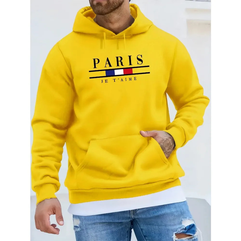 Paris Print Hoodies Men's Women's Fleece Casual Sweatshirts Harajuku Loose Long Sleeve Pullover Hip Hop Streetwear Gothic Hoodie Zen fit plus