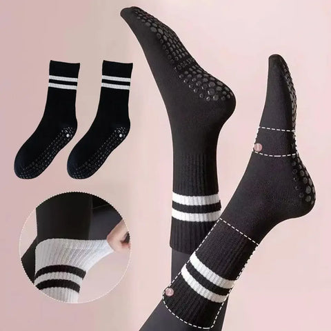8 Colors Sports Socks Cotton Mid-tube Bottom Professional Non-slip Silicone Indoor Fitness Socks Gym Dance Pilates Yoga Socks - Zen Fit Plus