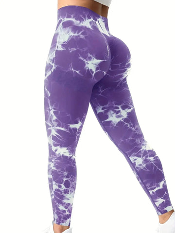 Women's Tie-Dye Seamless Peach Butt High Waist Butt Pants Stretch Fitness Yoga Pants Zen fit plus
