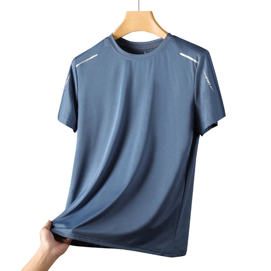 CHRLCK Men's Running Quick Drying T-shirts Breathable Hiking Fishing Tees Soft Elasticity Outdoor Sports Short Shirt Summer Zen fit plus