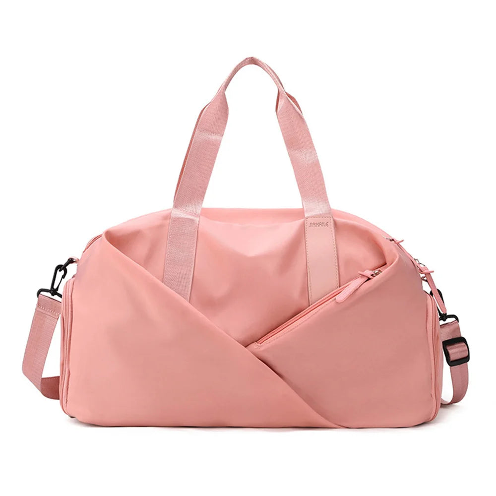 Women Gym Sports Bag Waterproof Swimming Yoga Mat Pink Weekend Travel Duffle Bags for Women Sport Fitness Shoulder Handbag Zen fit plus