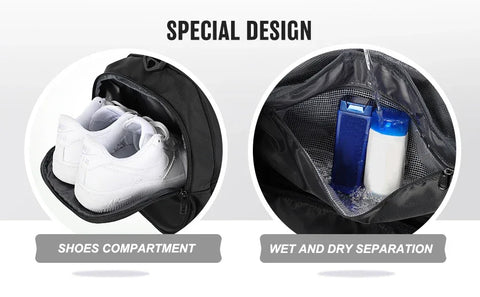 Likros Sports Gym Bag Travel Duffel Bag with Shoes Compartment for Men Women 40L Lightweight Foldable Duffel Bag Workout Bag - Zen Fit Plus