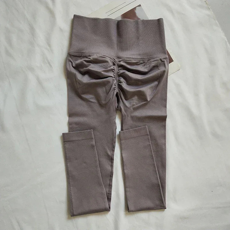 Seamless Sport Yoga High Waist Pants Leggings Sport See Through Yoga Gym Running Quick Dry Pants Scrunch Butt Pants - Zen Fit Plus