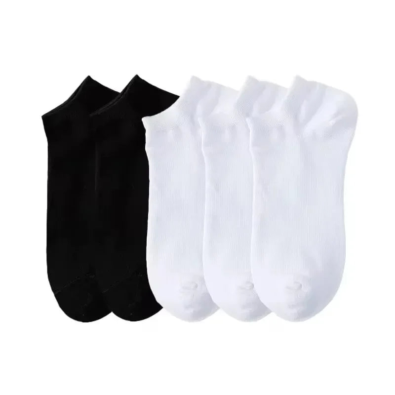 5/10 Pairs Men's Boat Socks Business Sport Sweat Absorption Mature Summer Autumn Solid Color Non Pilling Versatile Ankle Socks - Zen Fit Plus