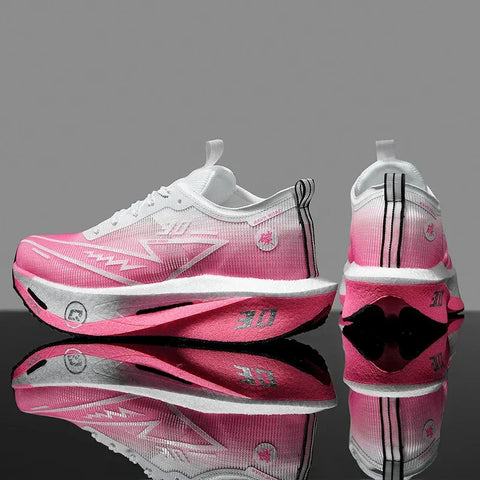 Men's Carbon Board Sneakers Anti-slip Cushioned Comfortable Racing Training Running Shoes Mesh Tennis Shoes Casual for Women - Zen Fit Plus