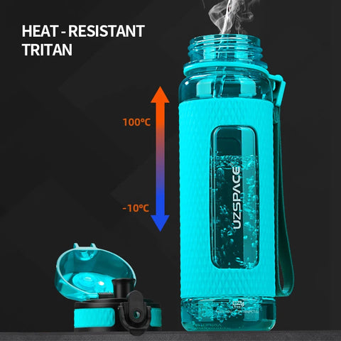 UZSPACE Sport Water Bottles BPA Free Portable Gym Anti-fall Leak-proof Large Capacity Fitness Kettle Tritan Plastic Drink Bottle Zen fit plus
